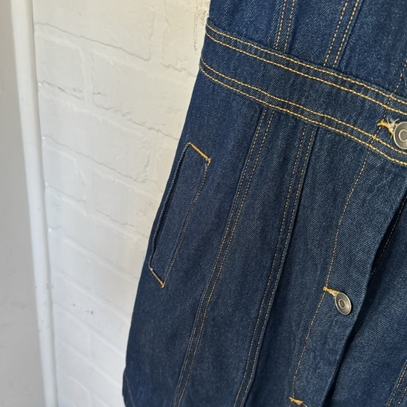 Future Collective dress Alani Noelle halter mini dark denim open back 2 - Picture 5 of 10